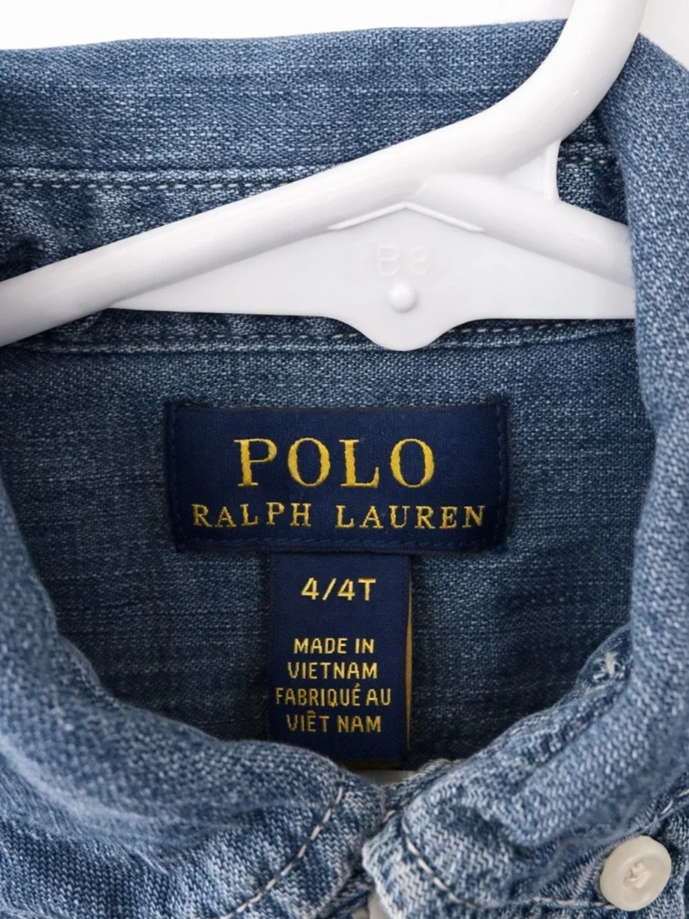 Polo Ralph Lauren Girls Denim Shirt Dress 4T Belted Chambray Pony Logo Preppy
